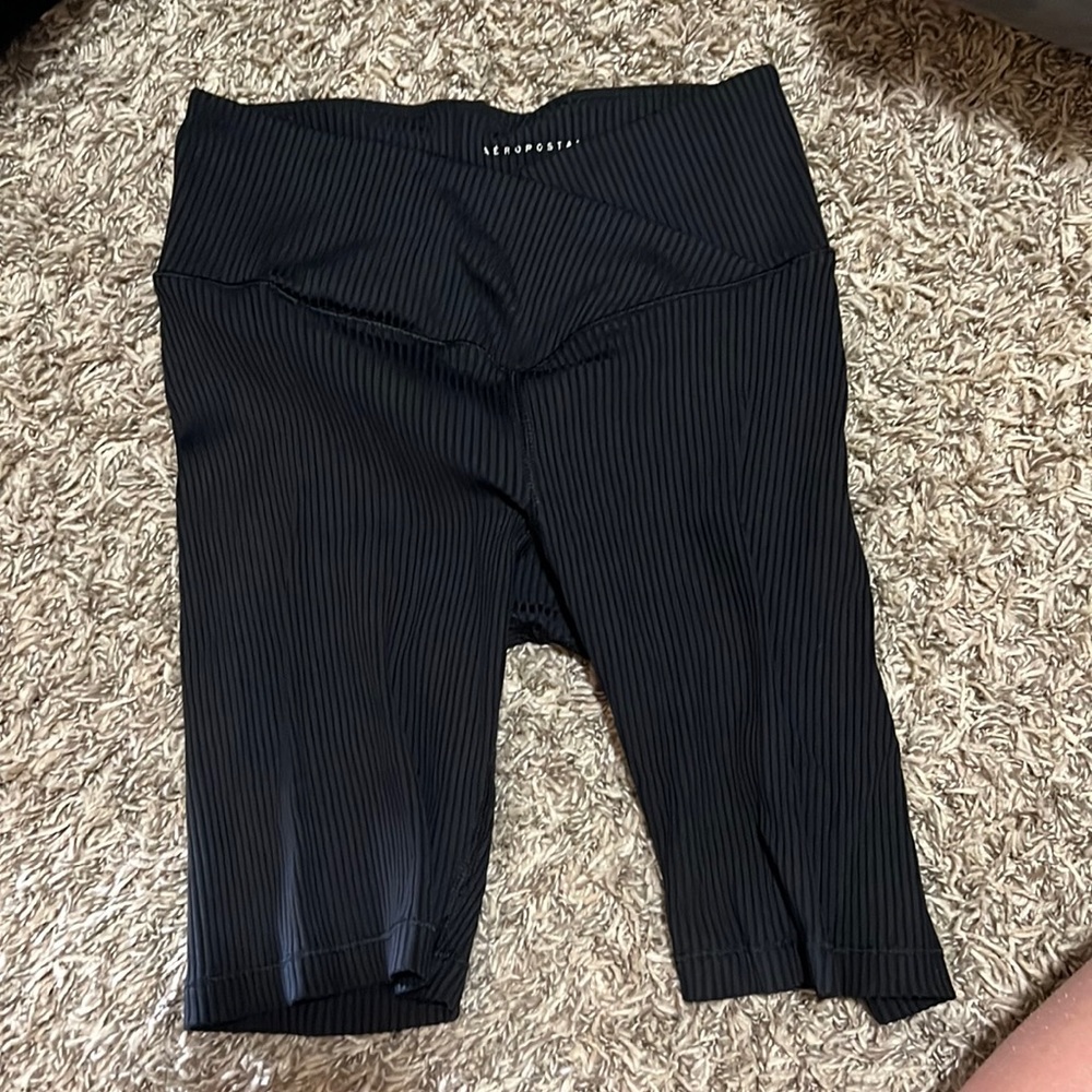 Black crossover biker shorts